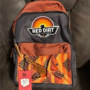Ariat Orange and Black Southwestern Pattern Backpack